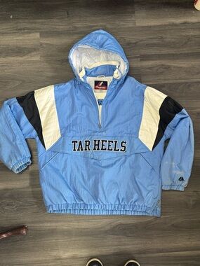 Vintage Majestic North Carolina Tar Heels Hooded Pullover Jacket XL